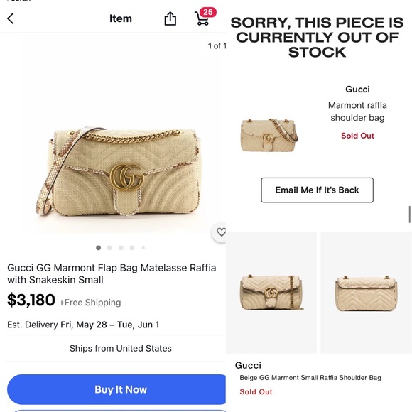 SOLD▪️Gucci Marmont Raffia Snake Crossbody Bag - Picture 14 of 15